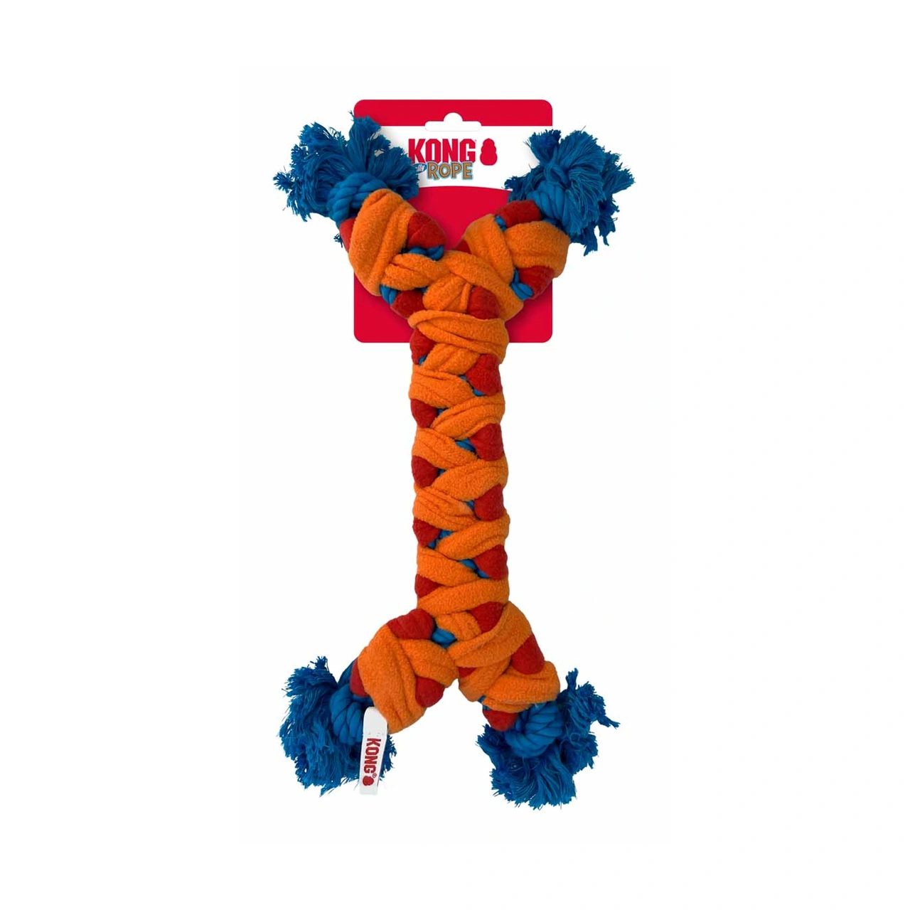 KONG Rope Rally Bone 38 x 16 x 3 cm - reblegetøj med fleece